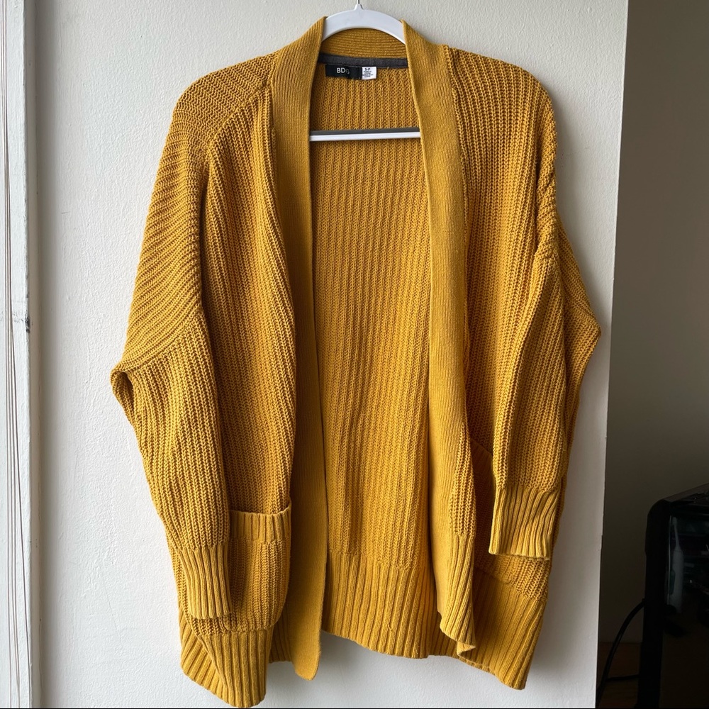 BDG oversized mustard yellow cardigan
